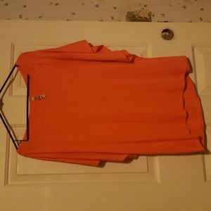 Coral peep shoulder shirt